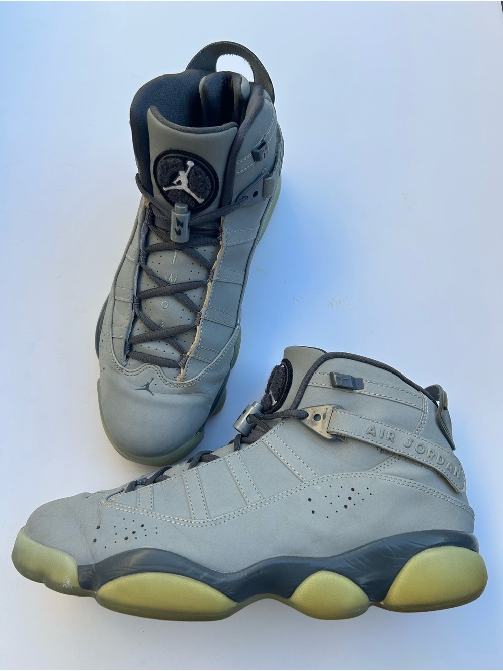 Nike Air Jordan Rings 3M Metallic Silver 2010 OG release-size 9-(322992-001)